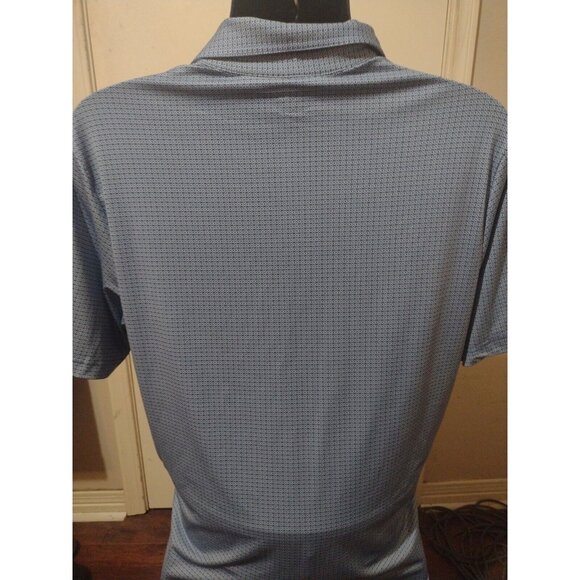 Johnston & Murphy Mens Performance Geometric Polo Shirt Blue Large L S/S - Picture 6 of 10
